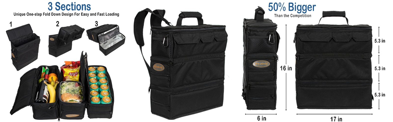 Image of all views of My World Multi-purpose Backpack